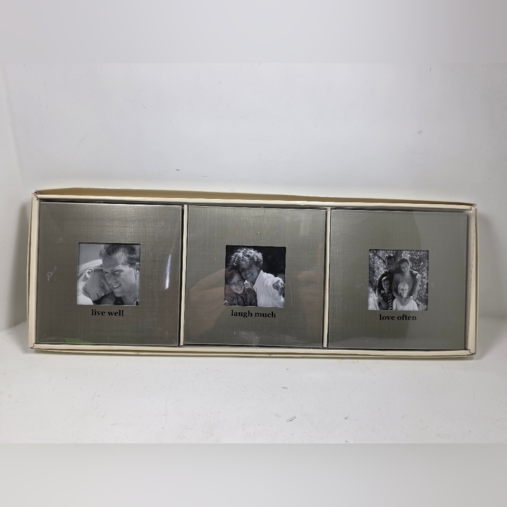 Carlton Cards Silver Three-Opening Frame with Sentiments